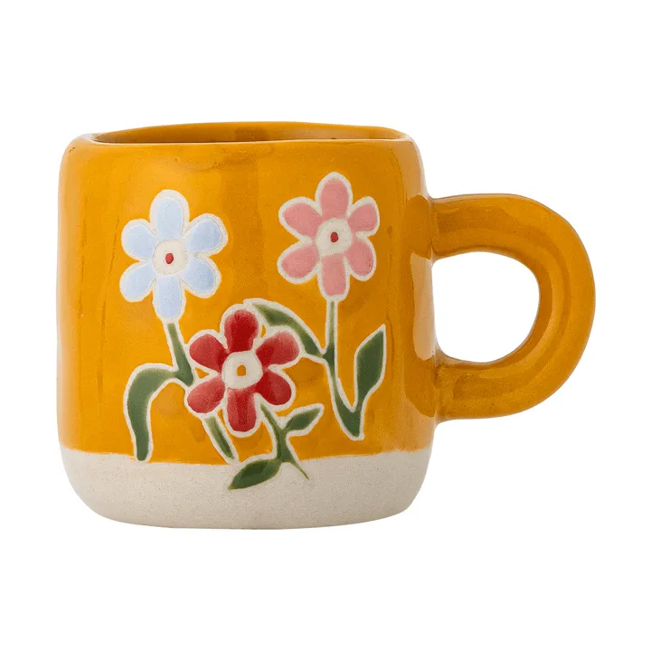 Millie cup 110 ml - Yellow, flowers - Bloomingville