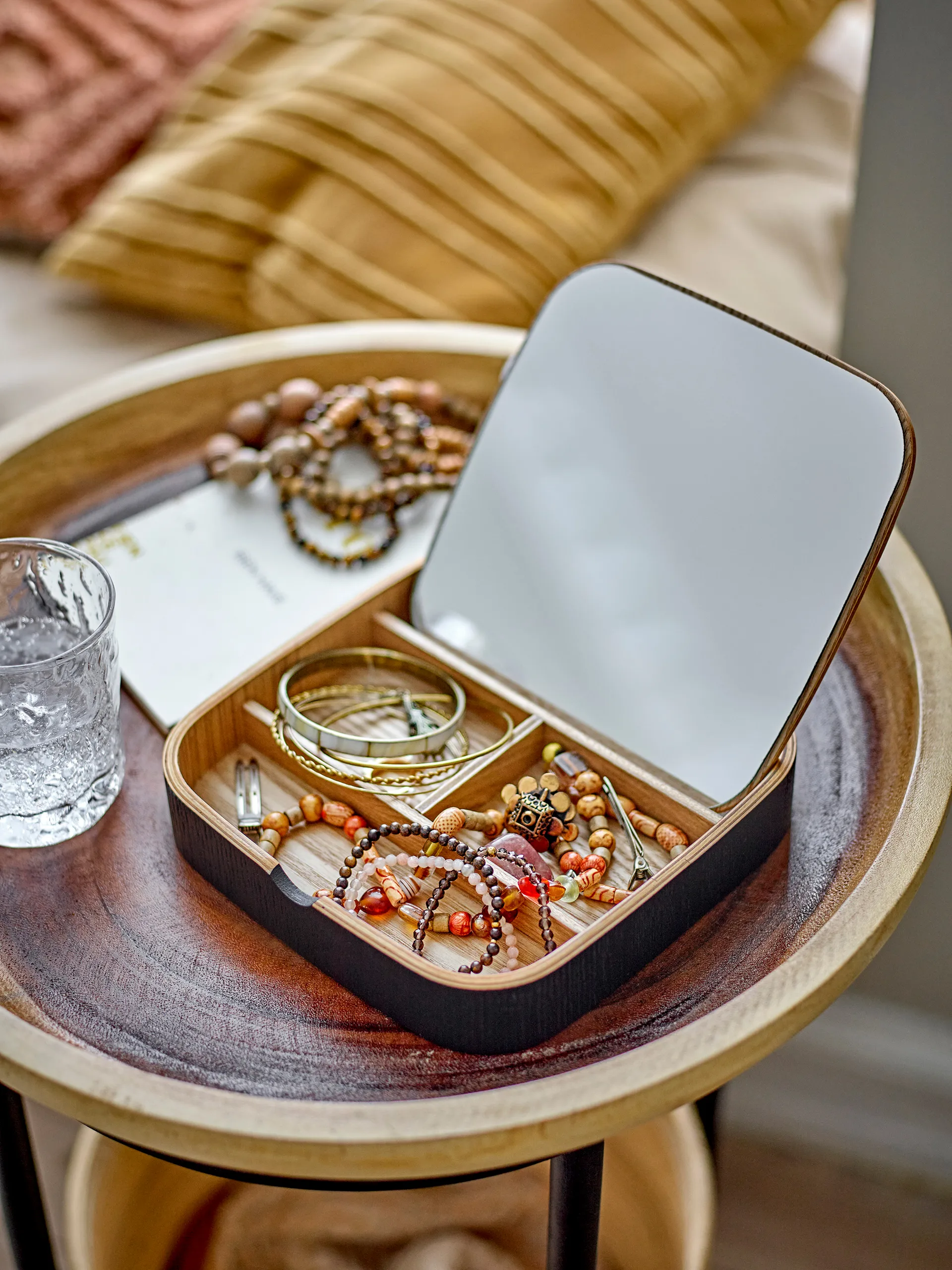 Mimmi table mirror 19x19 cm, Black-oak Bloomingville