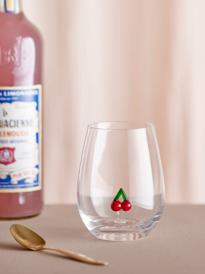 Misa drinking glass 56 cl, Clear-cherry Bloomingville