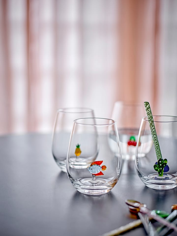 Misa drinking glass 56 cl, Clear-cherry Bloomingville