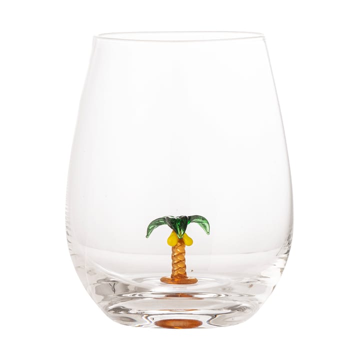 Misa drinking glass 56 cl - Clear-palm tree - Bloomingville