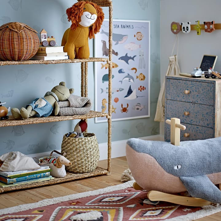 Moby rocking animal with handle, Blue Bloomingville