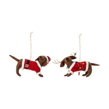 Monty Christmas ornaments - Brown-red, 2 pieces - Bloomingville