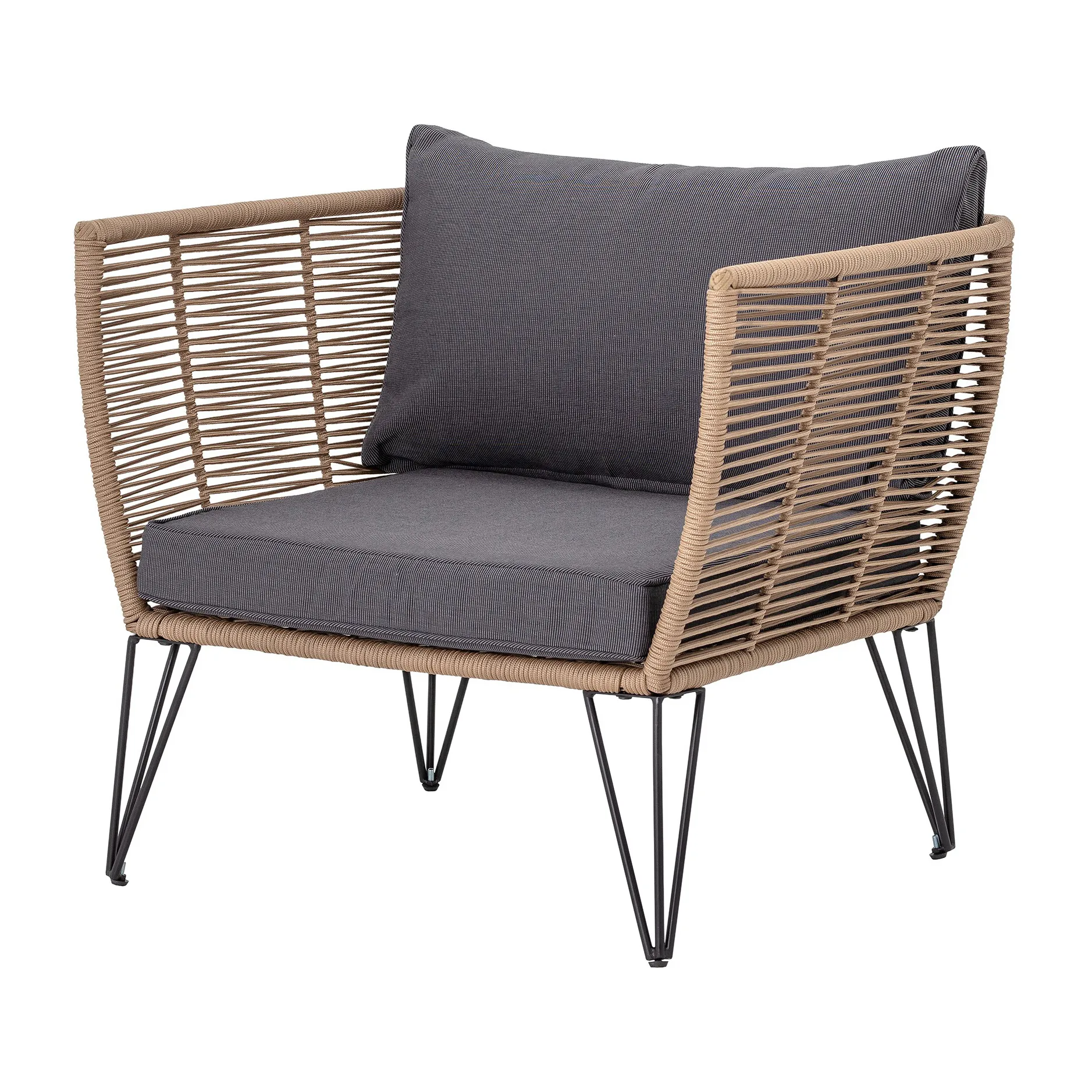 Mundo lounge arm chair, Brown-grey Bloomingville