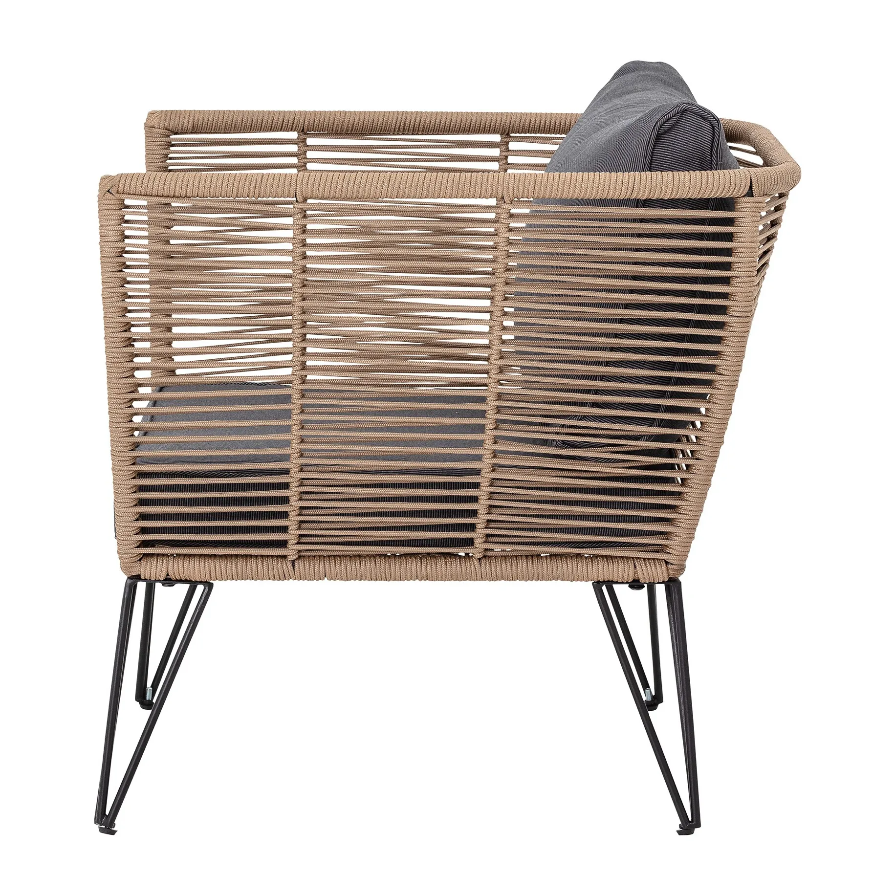 Mundo lounge arm chair, Brown-grey Bloomingville