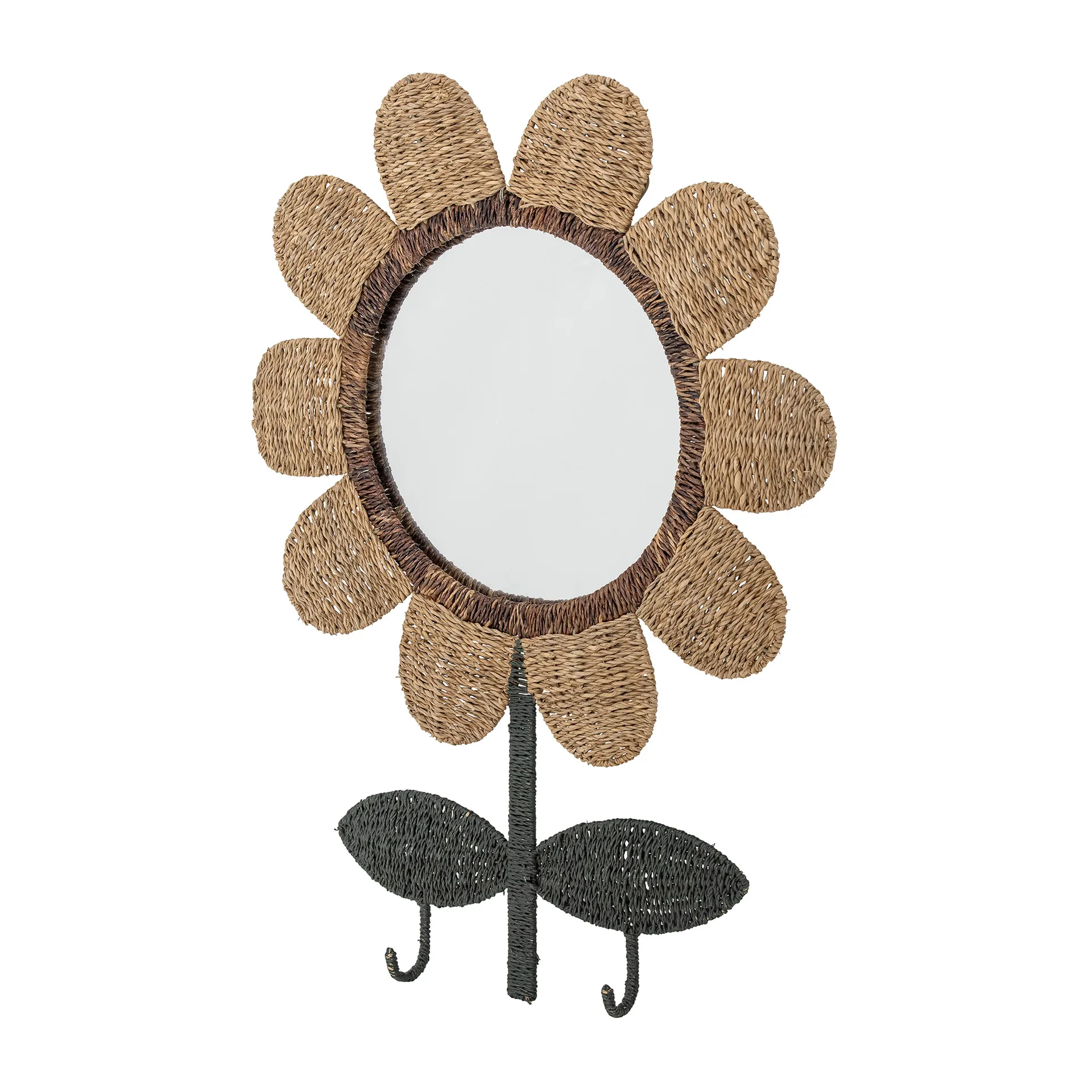 Nabiya mirror with hooks 56x74 cm, Natural Bloomingville