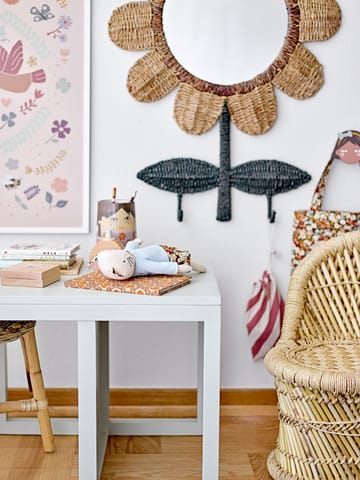 Nabiya mirror with hooks 56x74 cm - Natural - Bloomingville