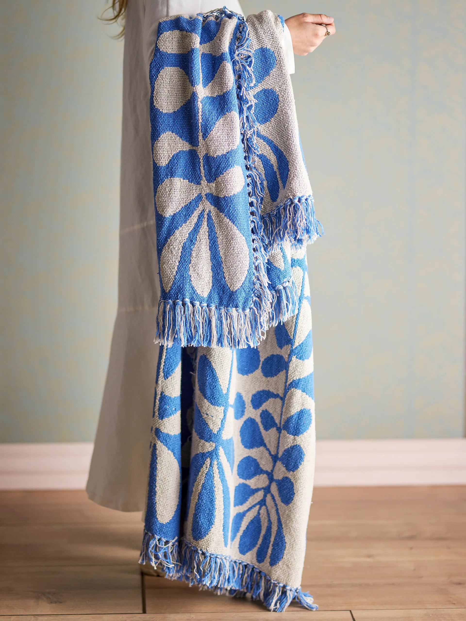 Nevine throw 130x160 cm, Blue Bloomingville