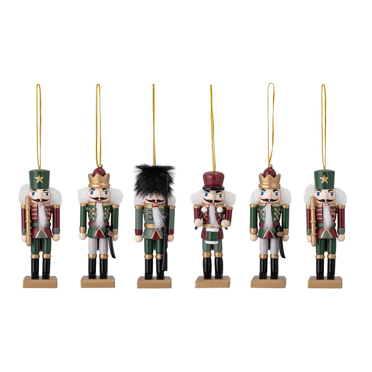 Bloomingville Nikita nut cracker Christmas decoration 6 pieces Green