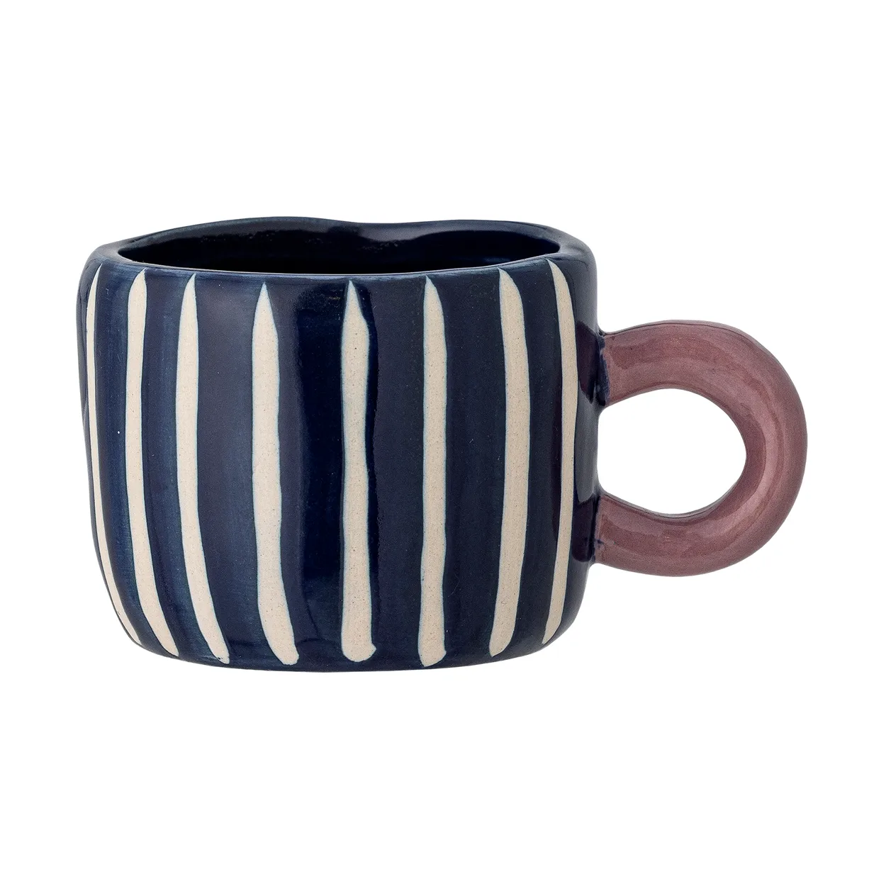 Bloomingville Nini cup 11.5 cl Blue-striped | Scandinavian Design | Coffee cups | Blue