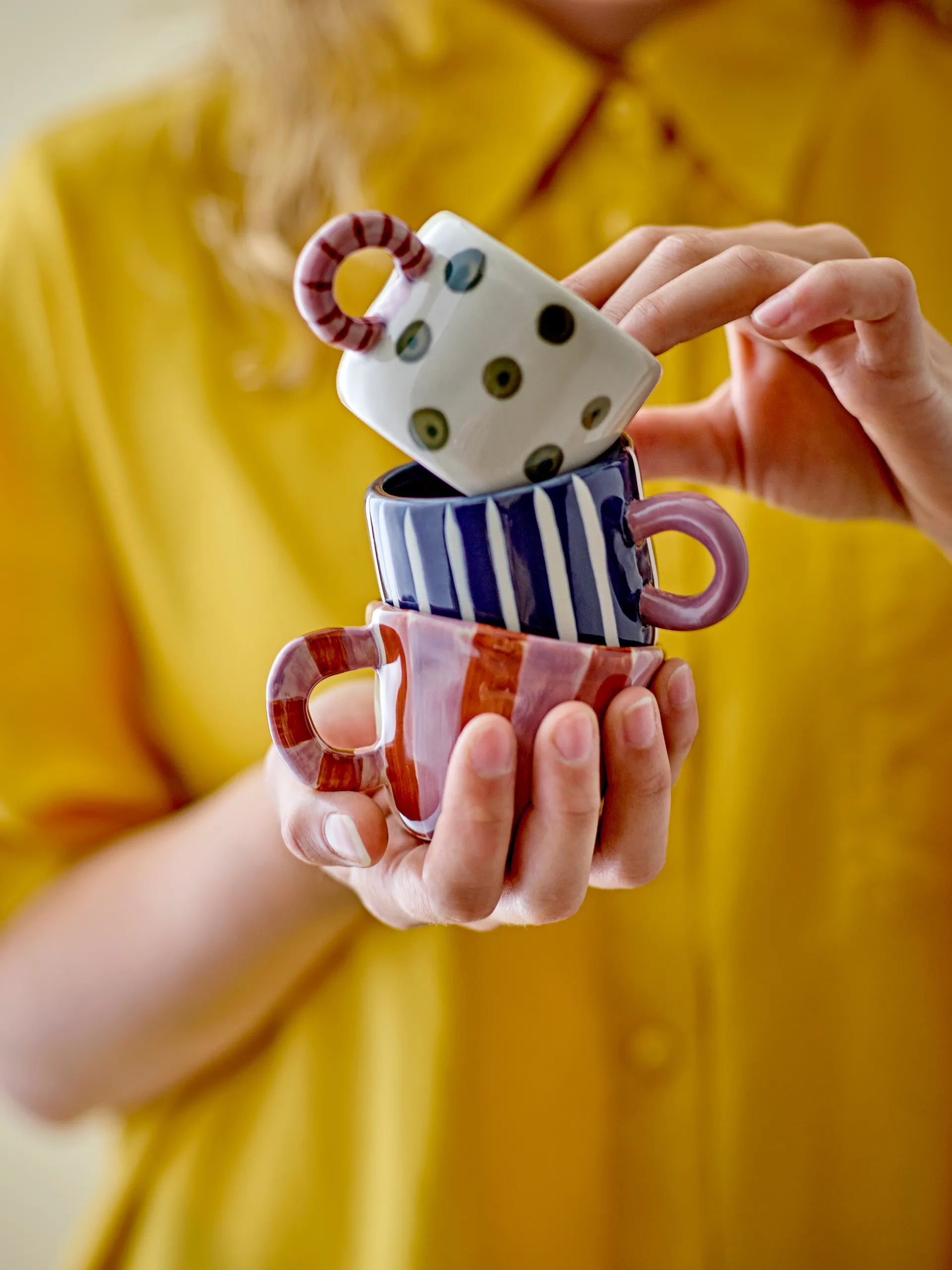 Nini cup 11.5 cl, Blue-striped Bloomingville