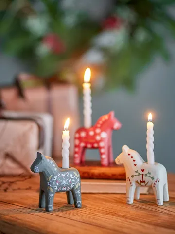 Number candle holder - White-red-green, 3 pieces, 10 cm - Bloomingville