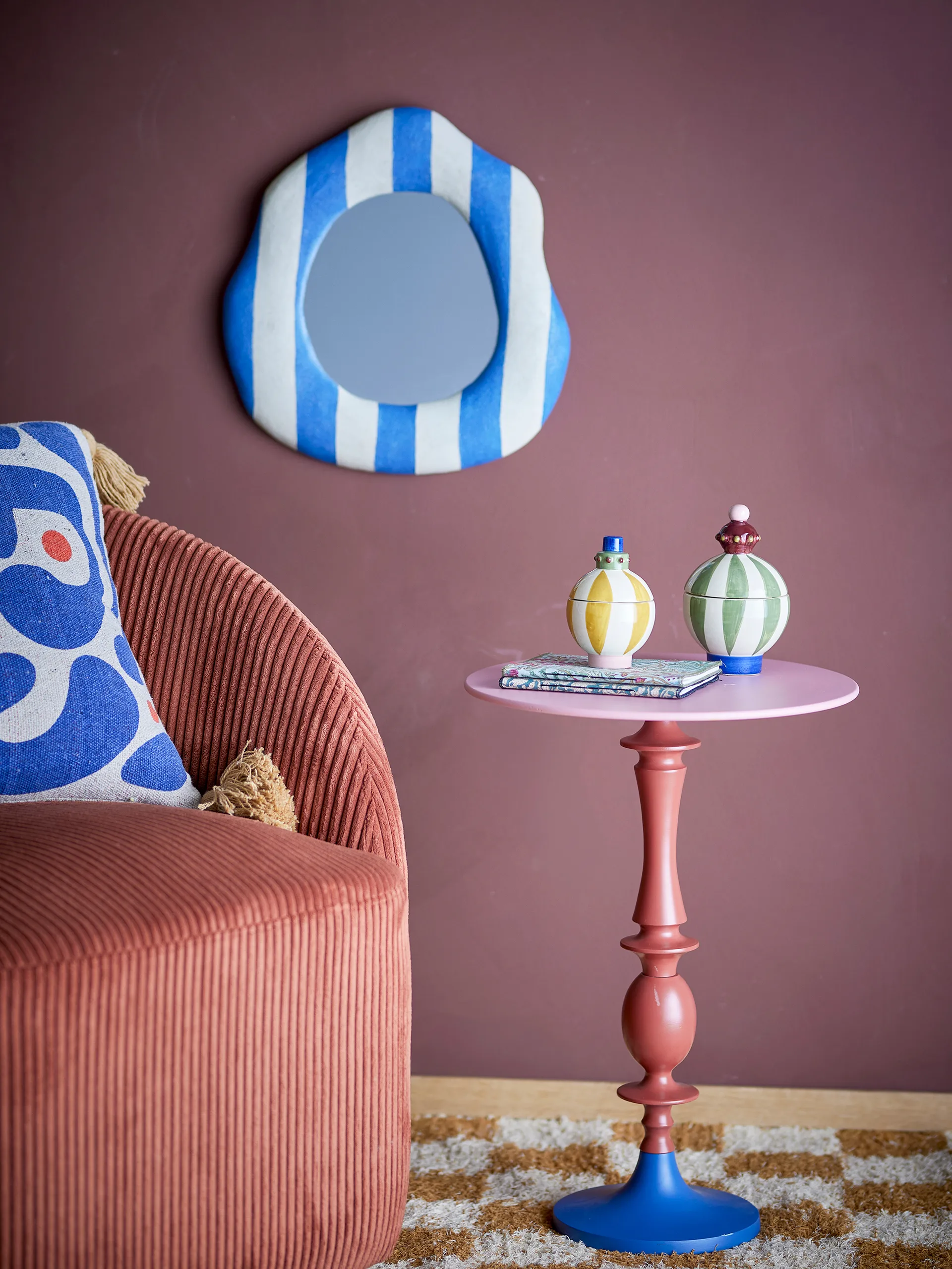 Other side table Ø37.5 cm, Red Bloomingville