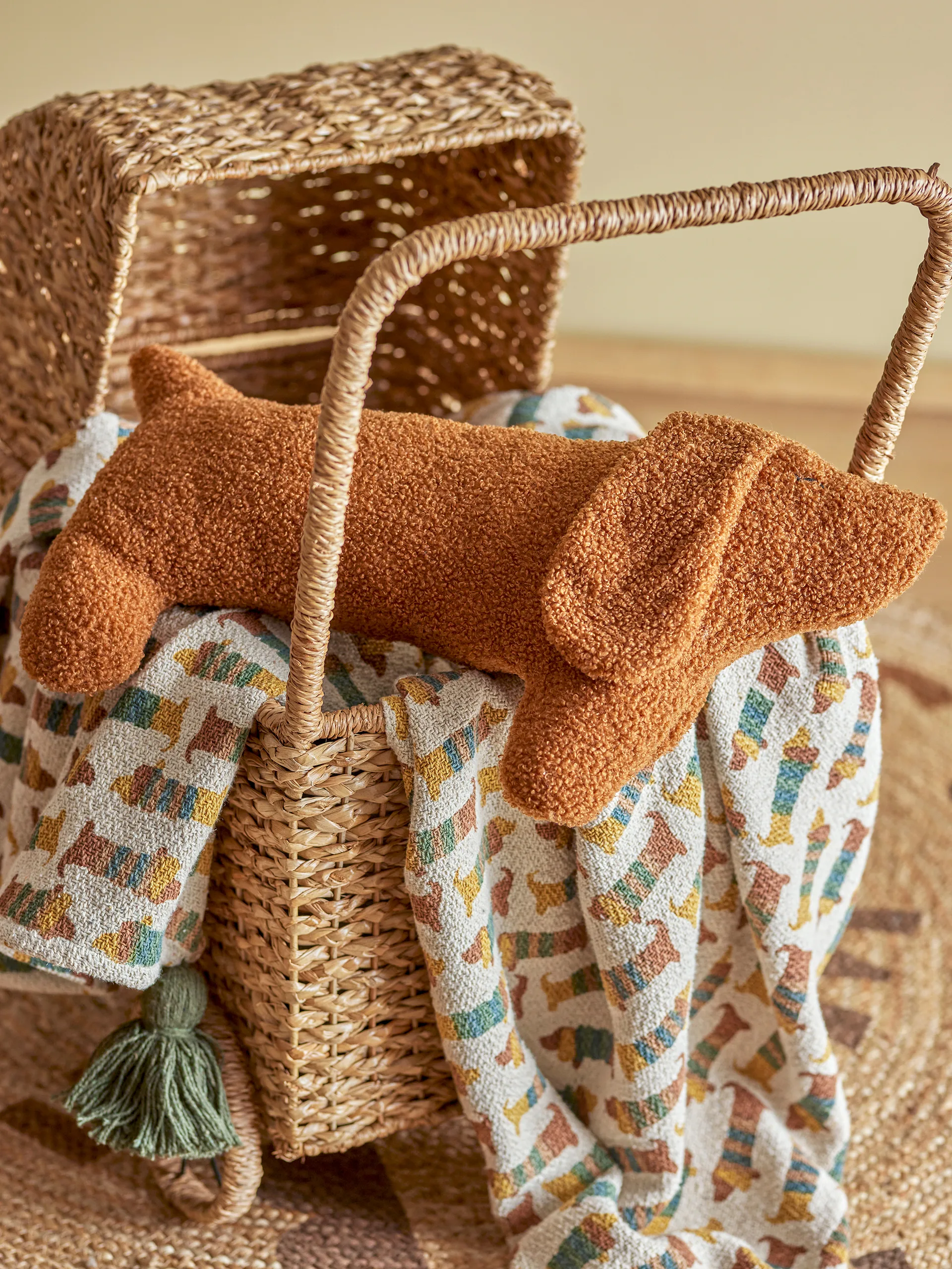 Palle plush toy 50 cm, Brown dog Bloomingville