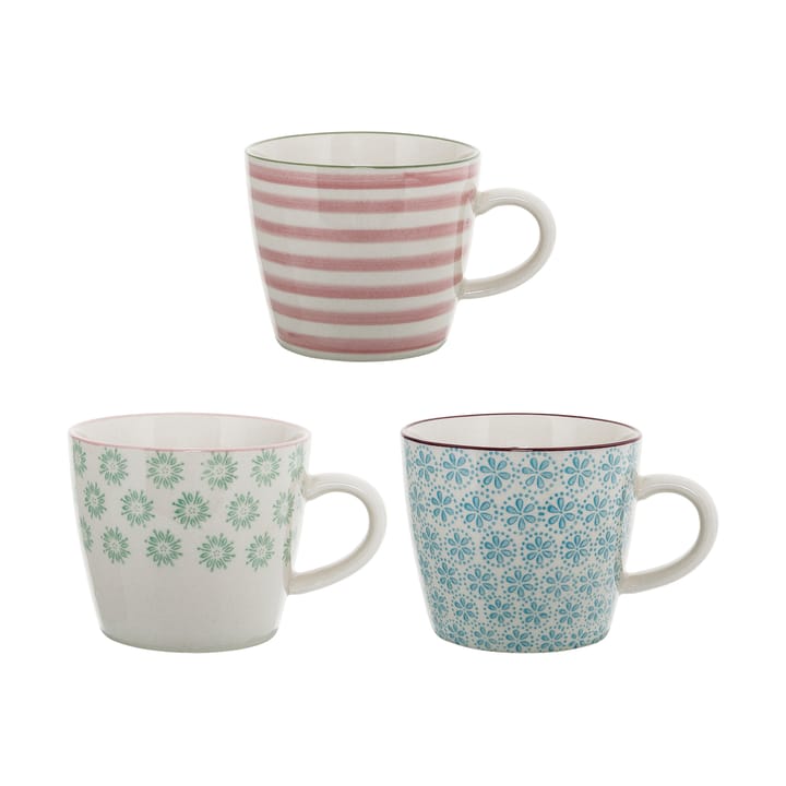 Patricia cup 30 cl 3 pieces, Blue-multi Bloomingville