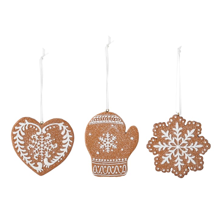 Pearl Christmas decoration 3 pieces - Brown - Bloomingville