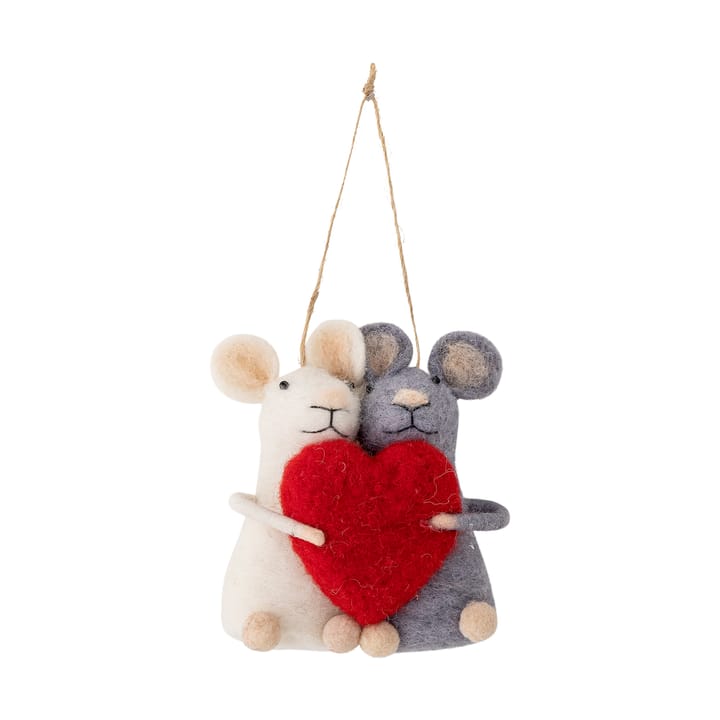 Peo Christmas ornament mice heart, Red-white-grey Bloomingville