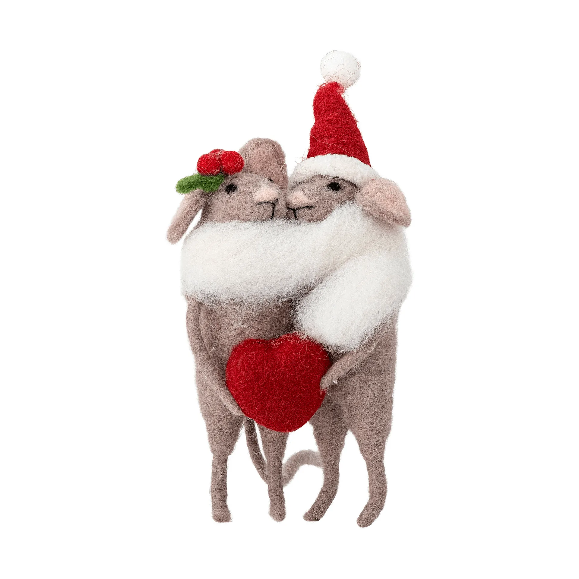 Peo Christmas tree decorations wool 2 pieces, Brown-red, 17 cm Bloomingville
