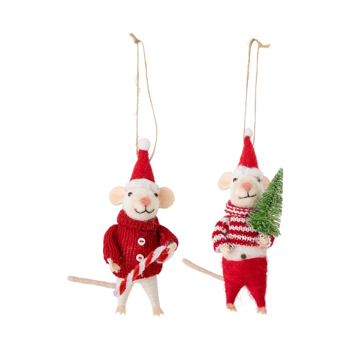 Peo Christmas tree decorations wool 2 pieces - Christmas mice - Bloomingville
