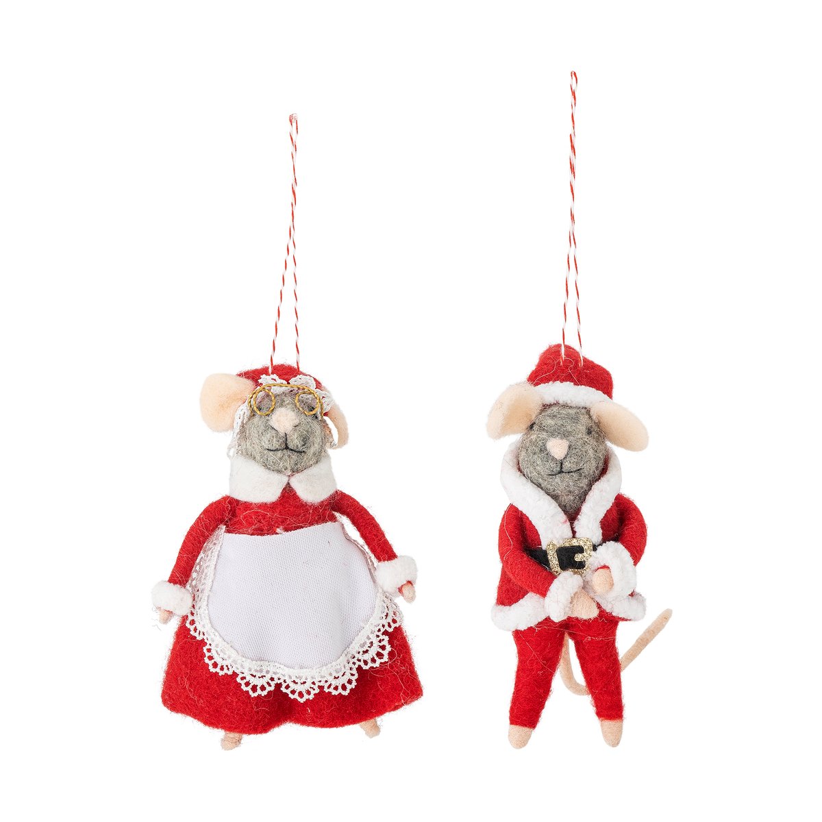 Bloomingville Peo Christmas tree decorations wool 2 pieces Red