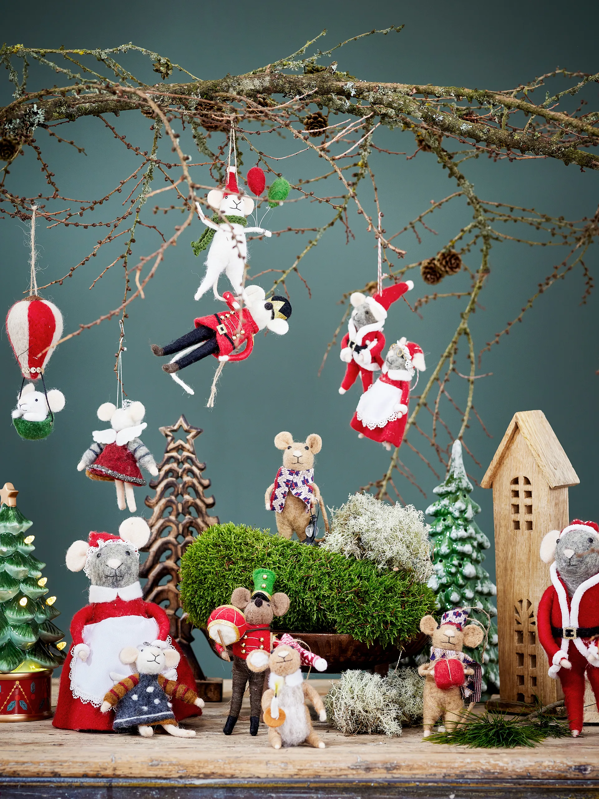 Peo Christmas tree ornament wool, White Bloomingville