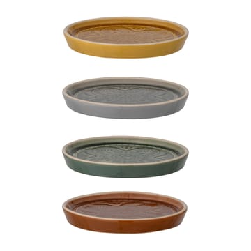 Rani plate Ø11 cm 4 pieces - grey-yellow-brown-green - Bloomingville