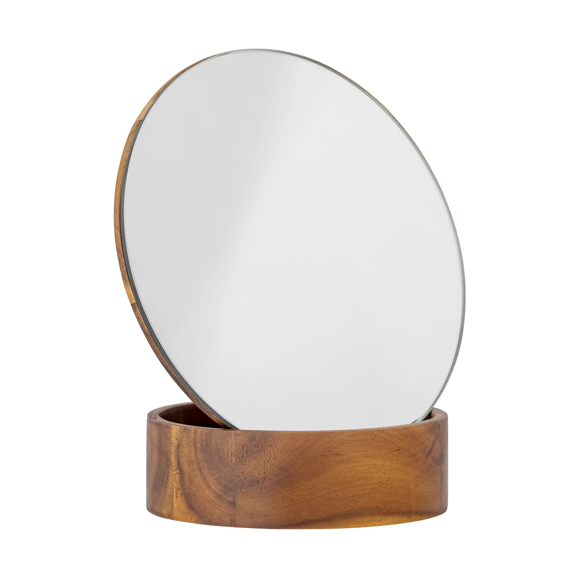 Rita table mirror Ø18 cm, Acacia Bloomingville