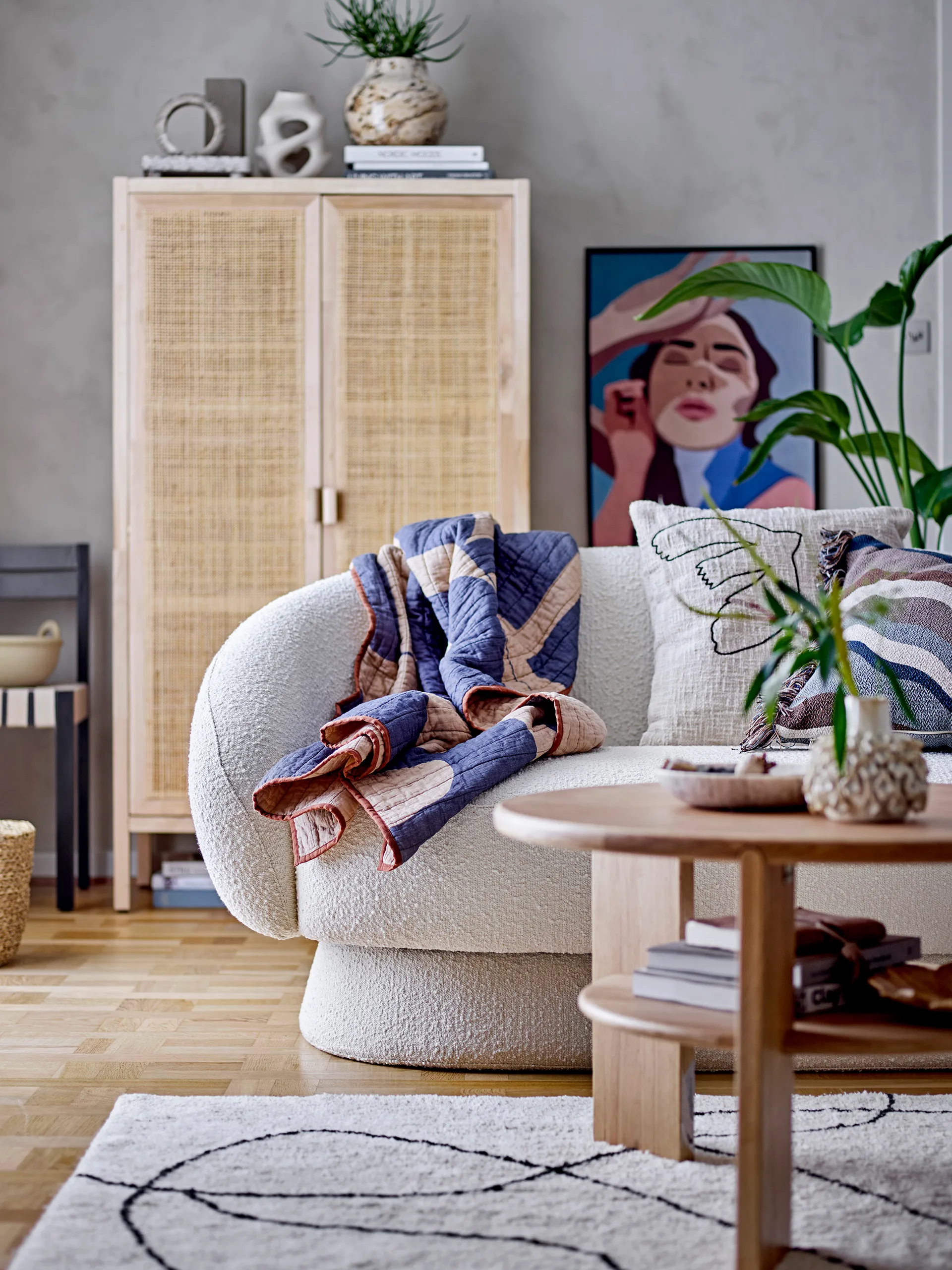 Roosi throw 130x150 cm, Blue Bloomingville