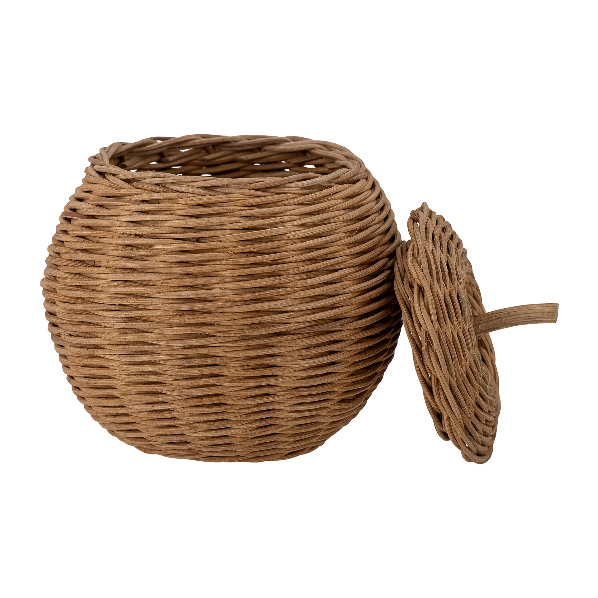 Rosette storage basket with lid Ø18 cm, Brown Bloomingville