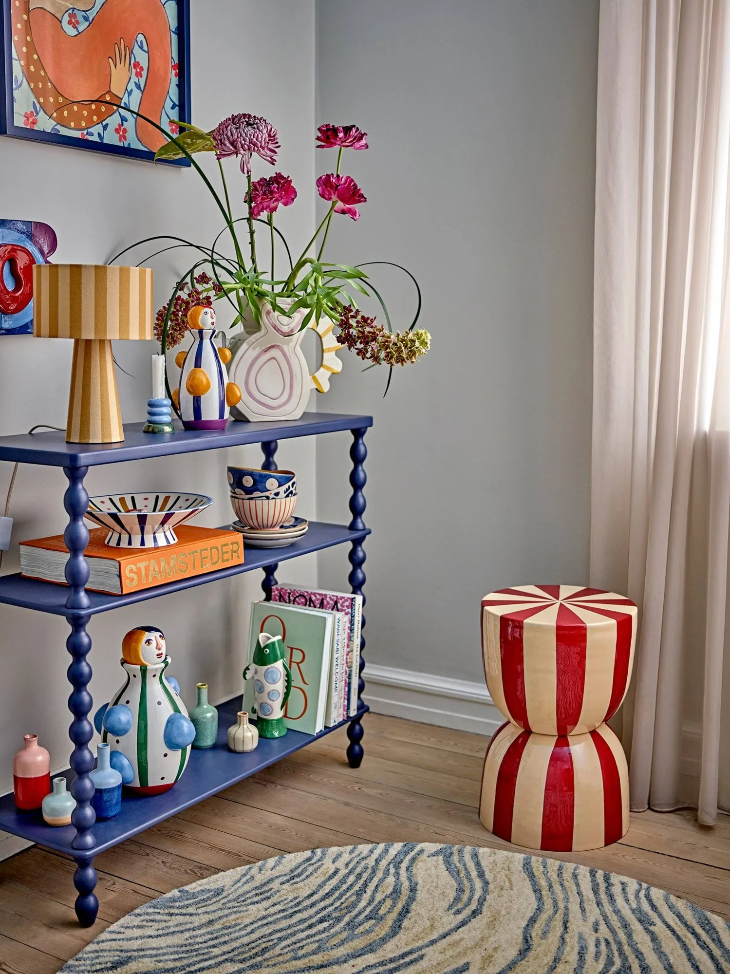 Salino console table, Blue, 90x81 cm Bloomingville
