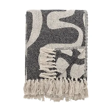 Salobre throw cotton 160x130 cm - Black - Bloomingville