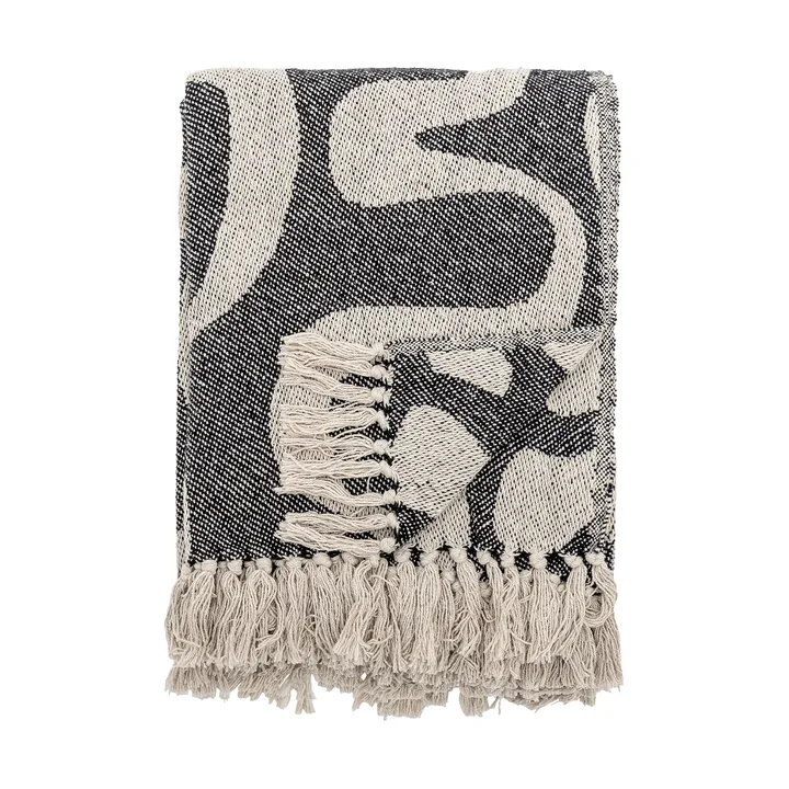 Salobre throw cotton 160x130 cm - Black - Bloomingville