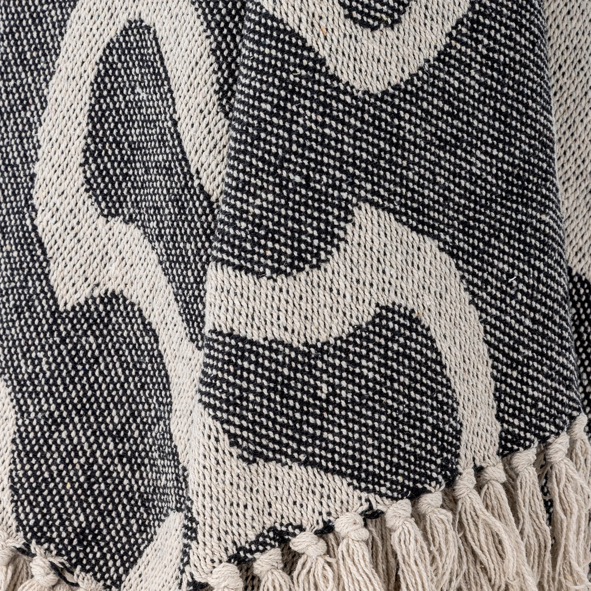 Salobre throw cotton 160x130 cm, Black Bloomingville