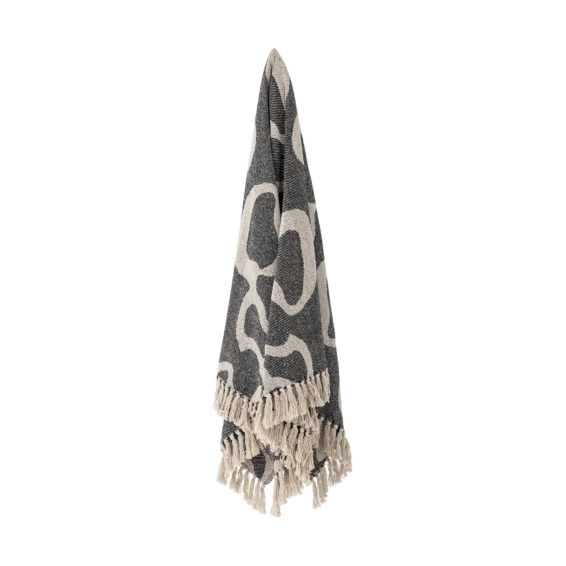 Salobre throw cotton 160x130 cm, Black Bloomingville