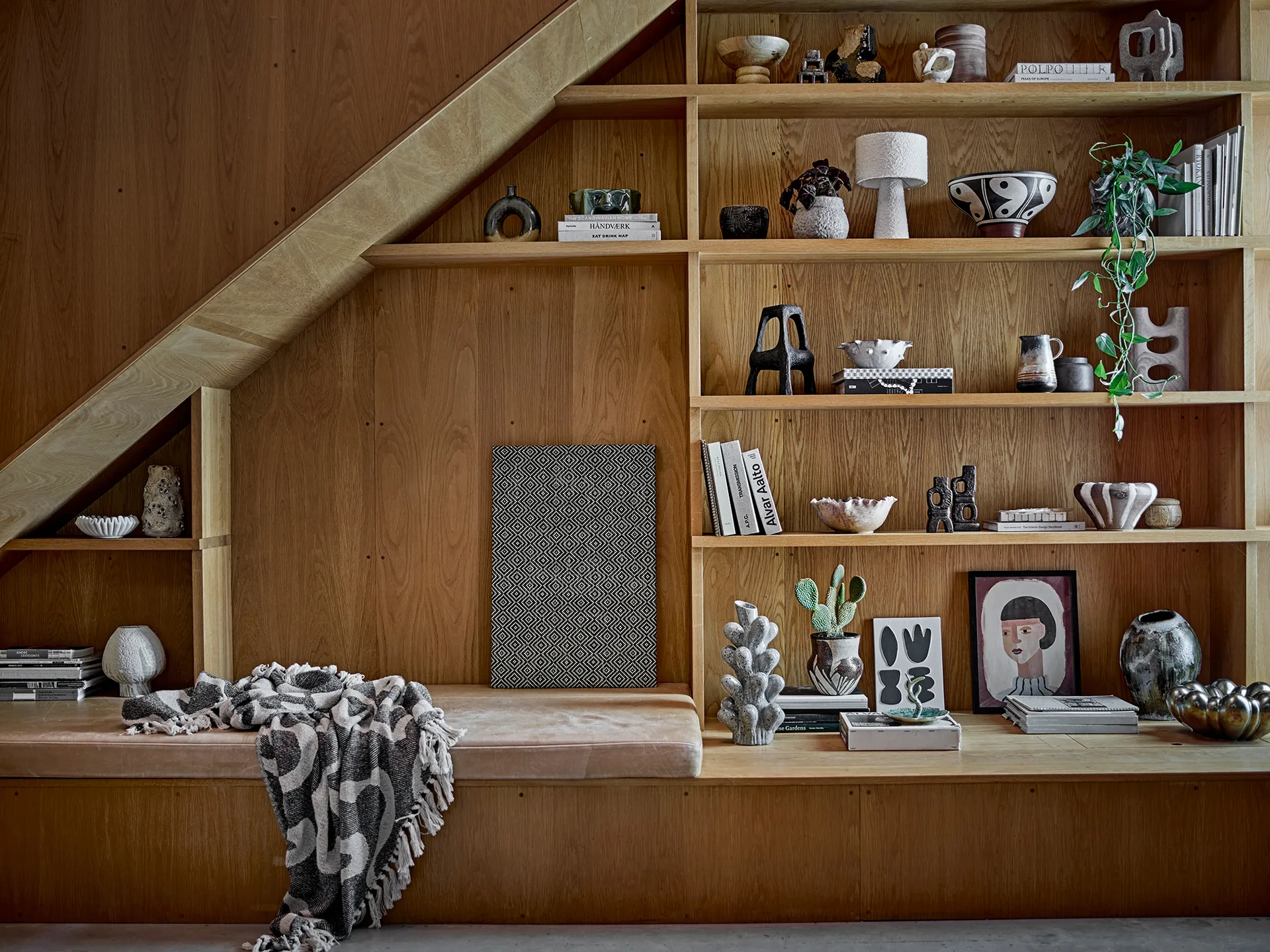 Salobre throw cotton 160x130 cm, Black Bloomingville