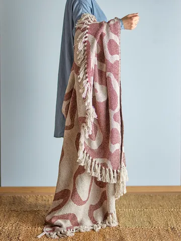 Salobre throw cotton 160x130 cm - Brown - Bloomingville