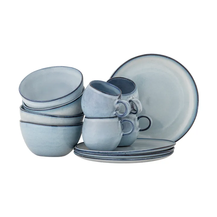 Sandrine breakfast set 12 pieces - Blue - Bloomingville
