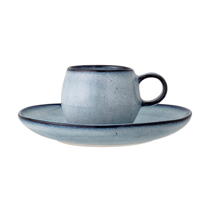 Sandrine espressocup with saucer - blue - Bloomingville