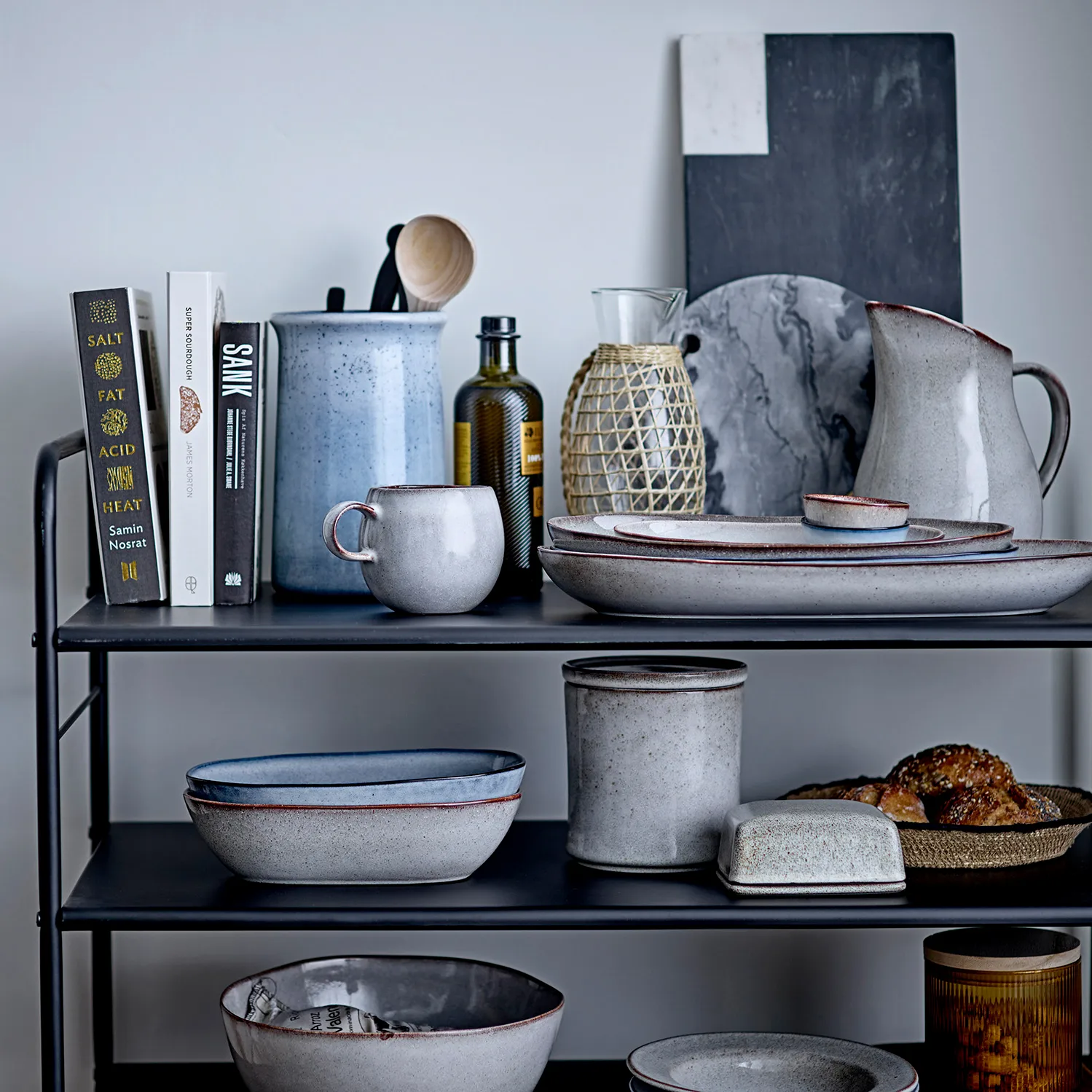 Sandrine serving bowl 16.5x25.5 cm, blue Bloomingville