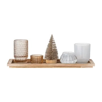 Sanga tray with candle holders 6 pieces - Gold - Bloomingville