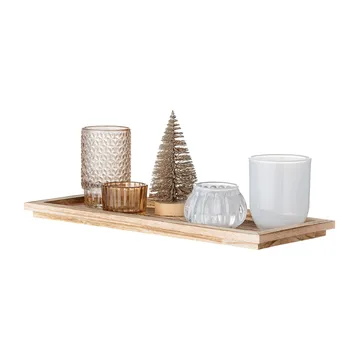 Sanga tray with candle holders 6 pieces - Gold - Bloomingville