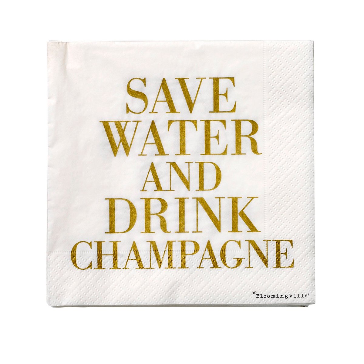 Bloomingville Save water napkin 20-pack 33x33 cm | Scandinavian Design | Paper napkins | White