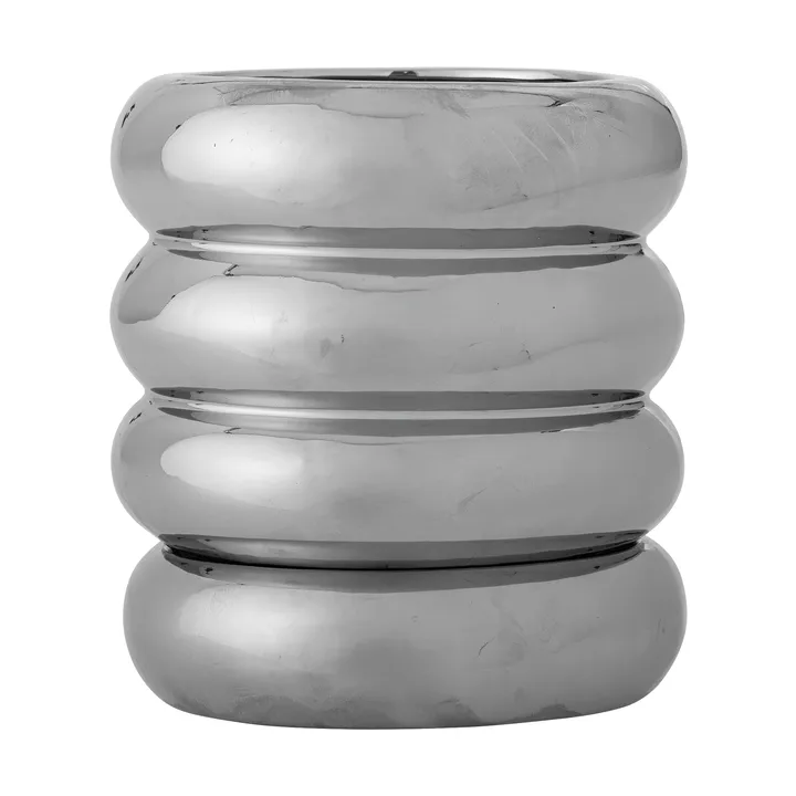 Shine pot with saucer - Silver, 16x18 cm - Bloomingville