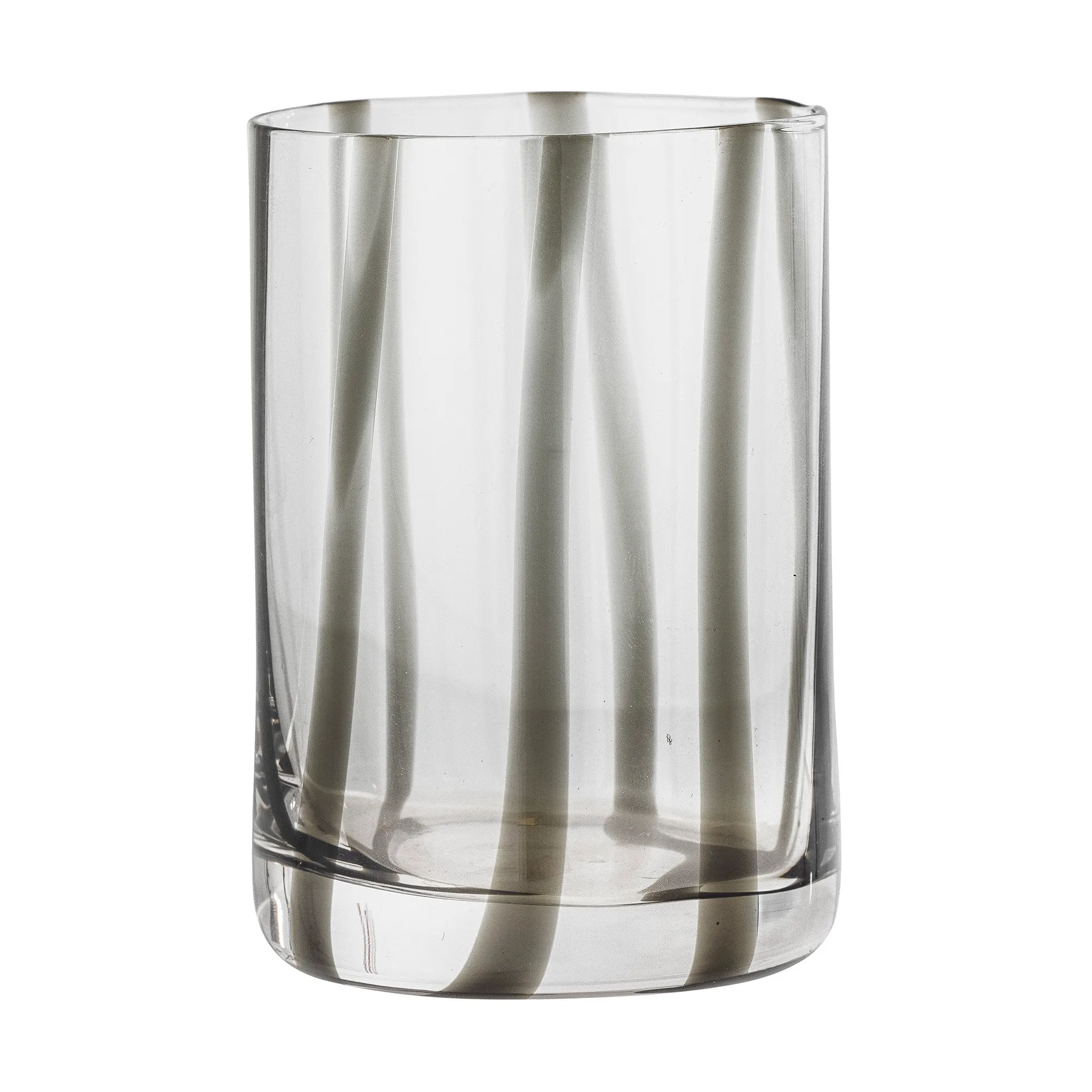 Silja drinking glass 37 cl, Black-clear Bloomingville