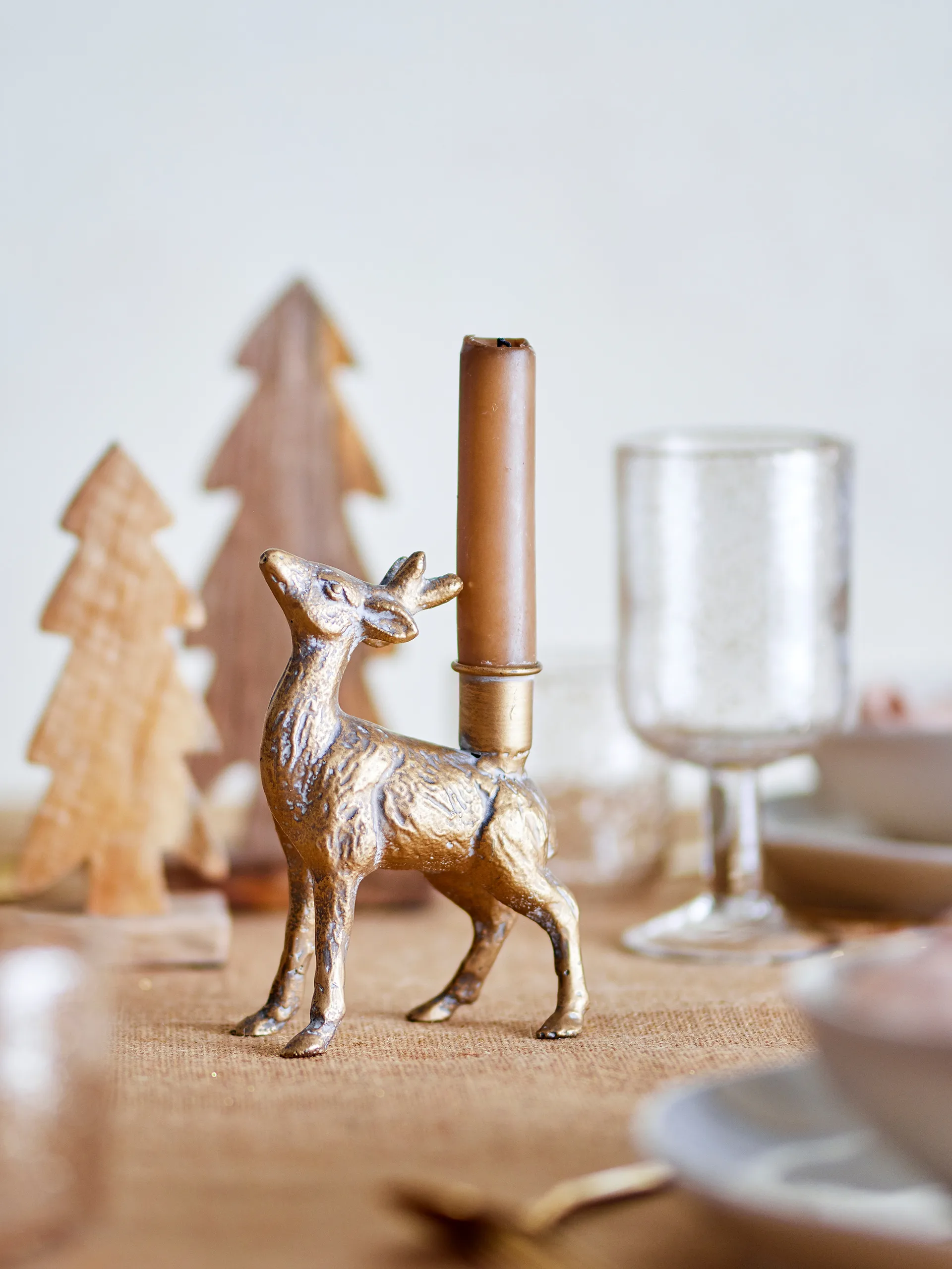 Souris candle holder 15 cm, Brass Bloomingville