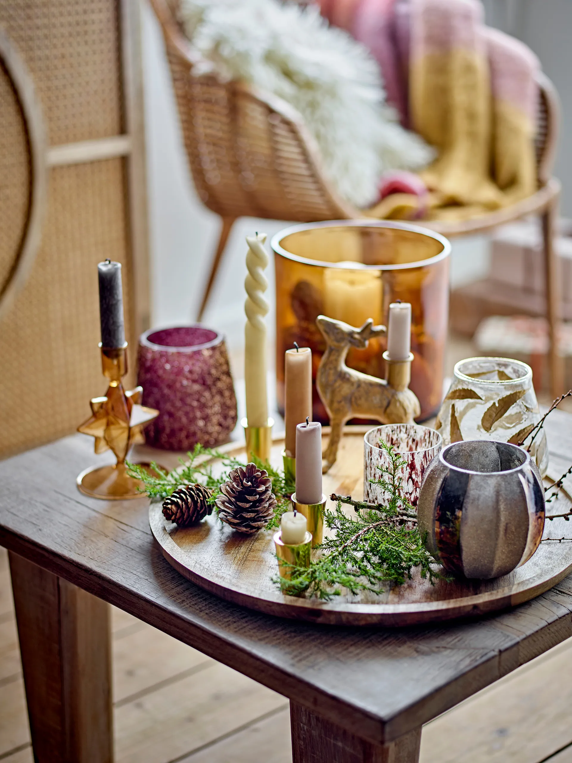 Souris candle holder 15 cm, Brass Bloomingville