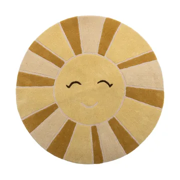 Sun wool rug Ø110 cm - Yellow - Bloomingville