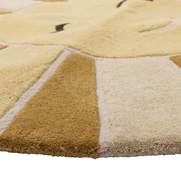 Sun wool rug Ø110 cm - Yellow - Bloomingville