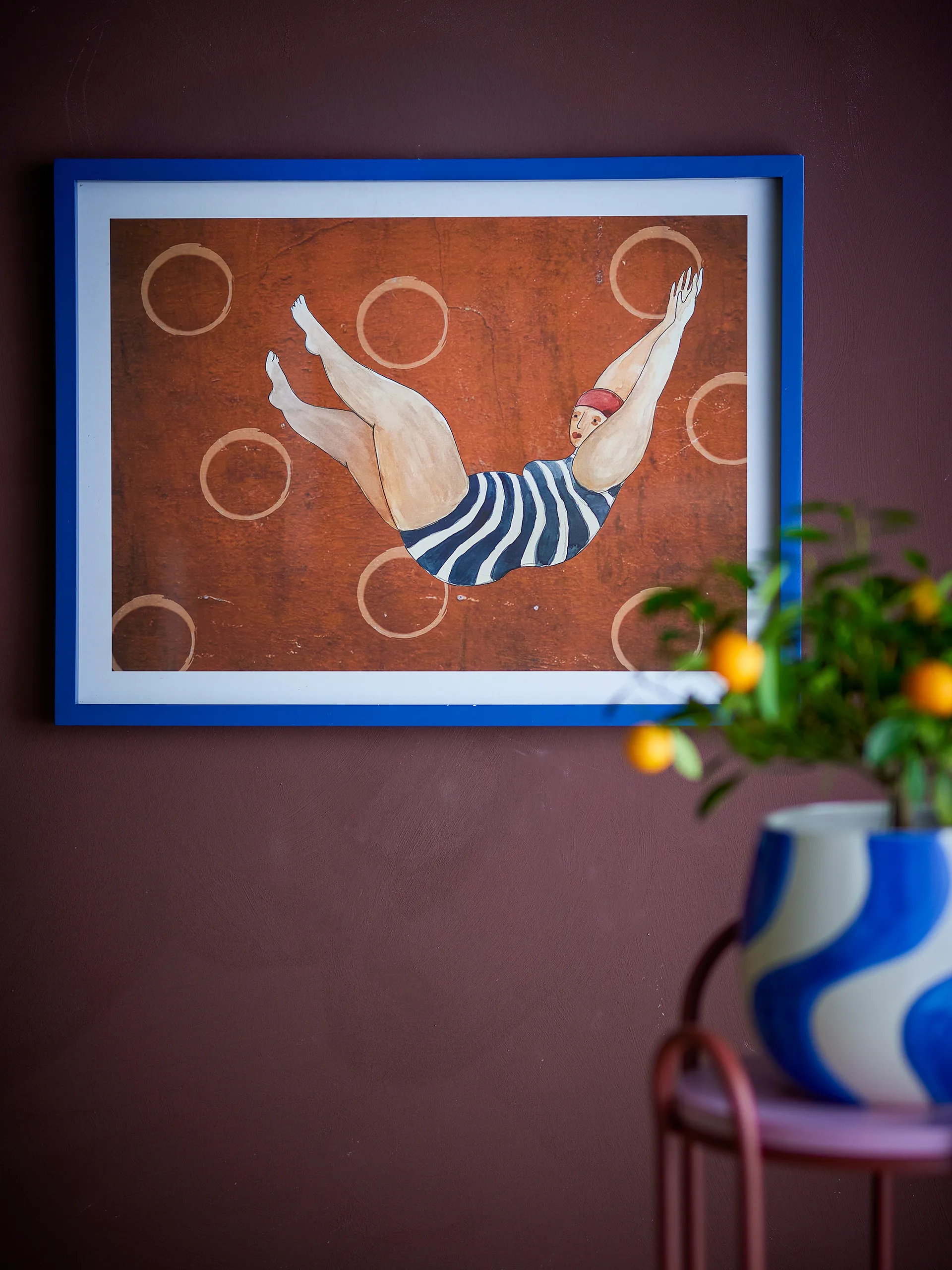 Svela illustration with frame 52x47 cm, Brown Bloomingville