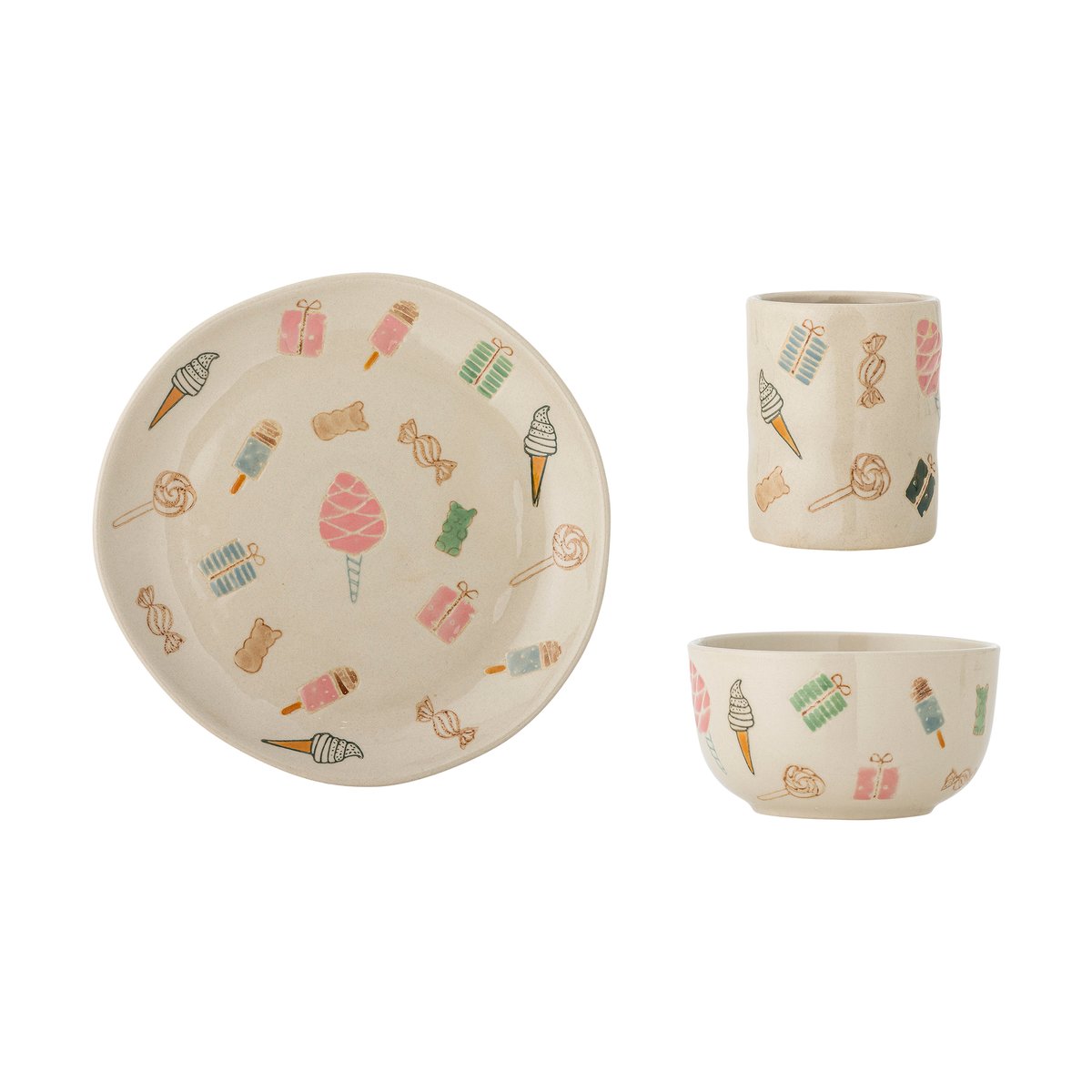 Bloomingville Sweets dinnerware set 3 pieces Nature